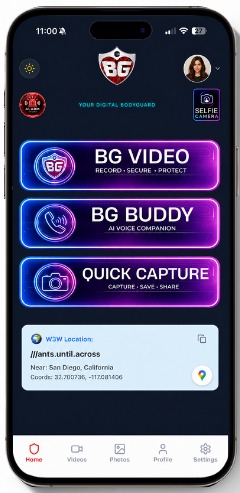 BG app home screen
